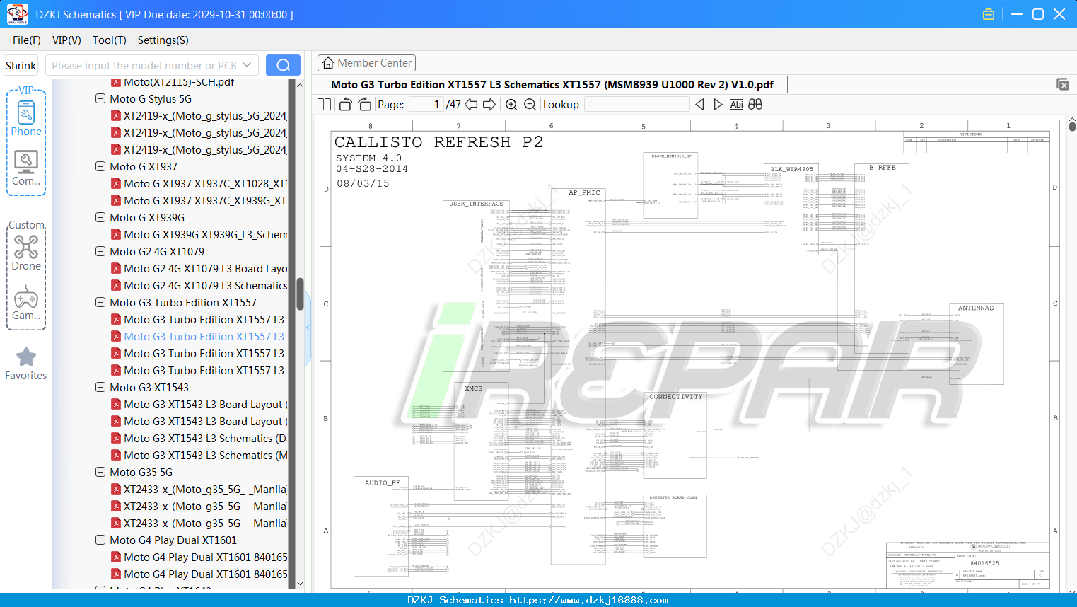 Motorola Moto G3 Turbo Edition XT1557 L3 Schematics XT1557 (MSM8939 U1000 Rev 2) V1.0